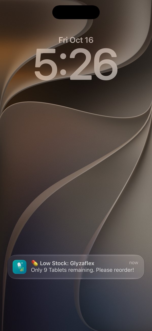 Push notification when stock runs low