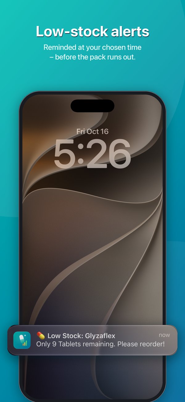 Push notification when stock runs low