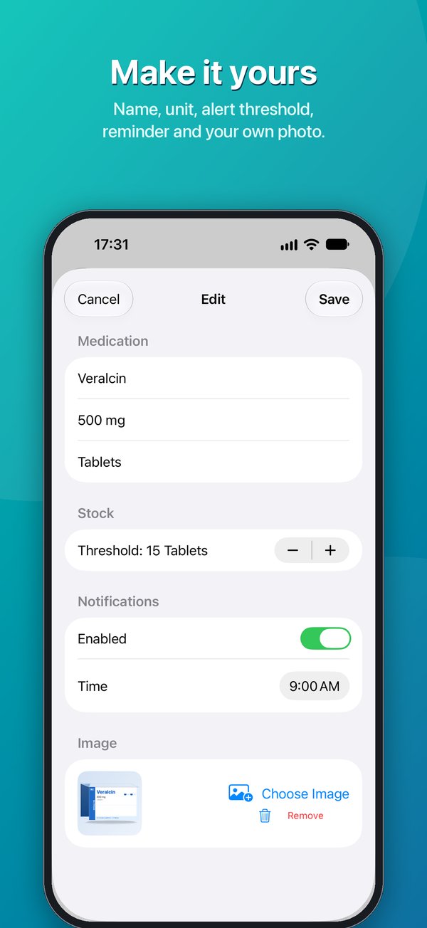 Editing a medication